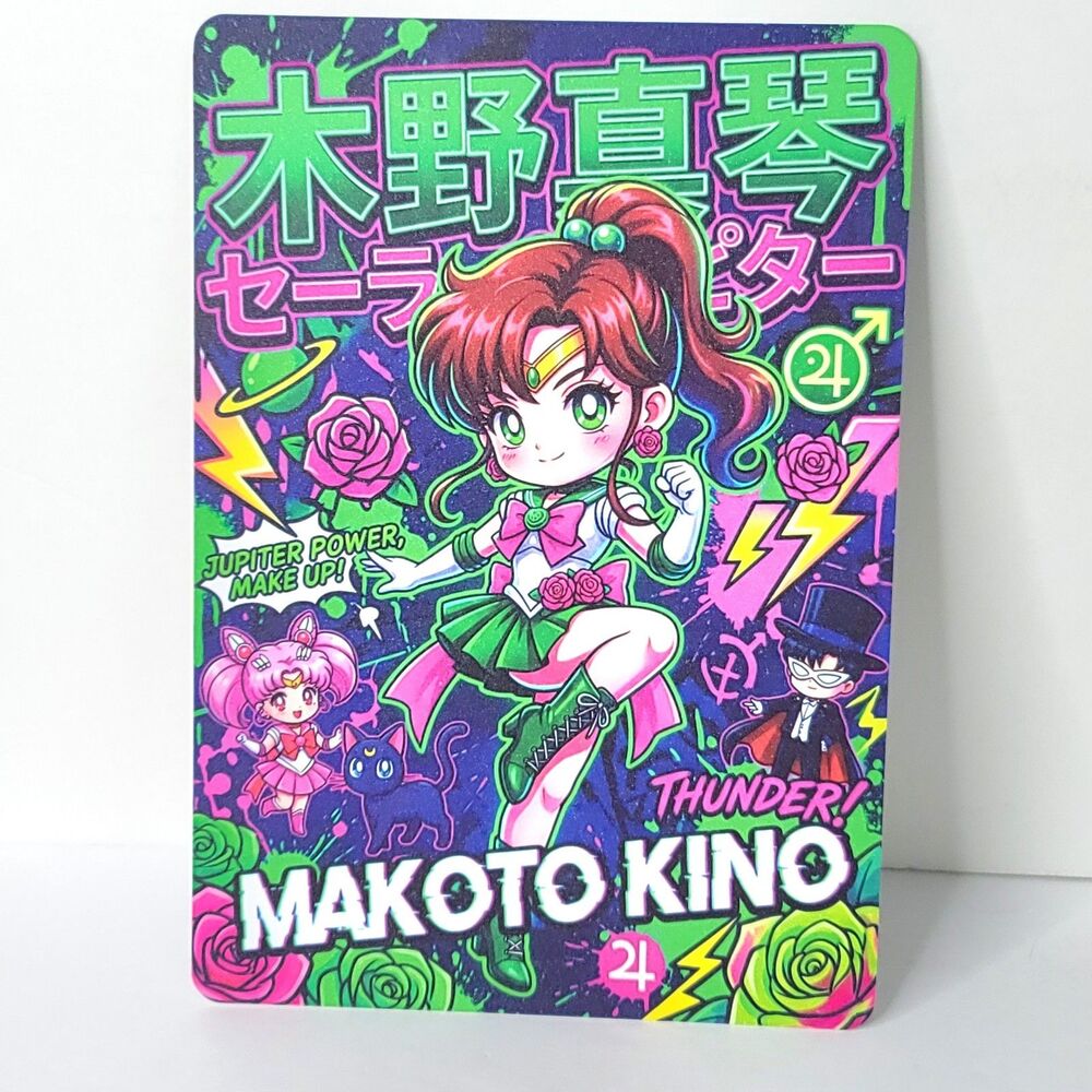 Makoto kino Sailor Jupiter Waifu Card Anime Girl Wall Art Oversized Board A4